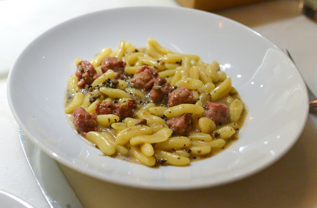 Bestia signature dishes Cavatelli Alla Norcina, Squid Ink Spaghetti, Roasted Marrow Bone, and Slow Roasted Lamb Neck